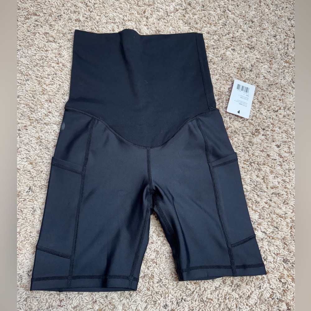 Cadenshae High-Waisted Bike Shorts Black Size S NWT
